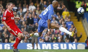 Anelka scores against Liverpool